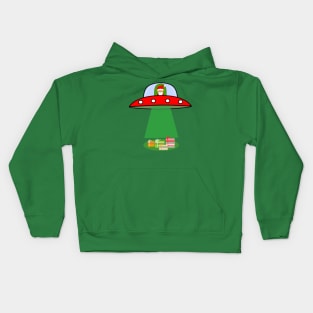 SANTA Claus Alien Spaceship Kids Hoodie